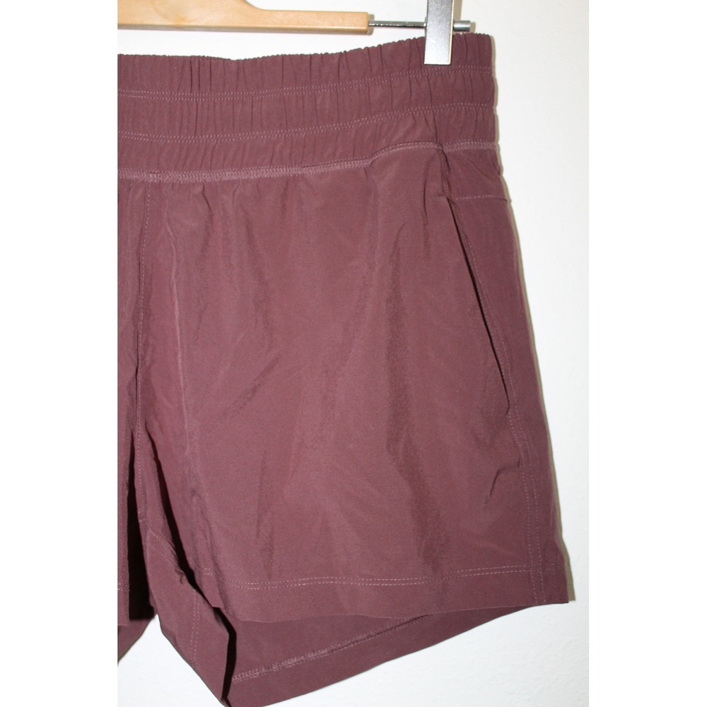 Free Fly Women's Pull On Athletic Shorts Mahogany Plum Size L Smocked Waist Rust - Picture 2 of 9